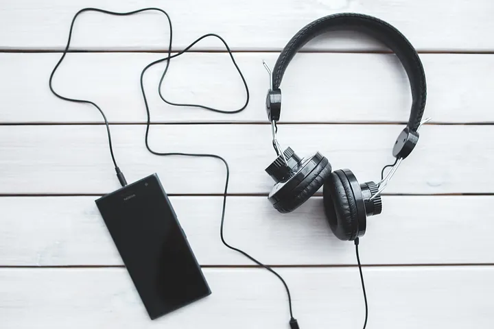Headphones and phone